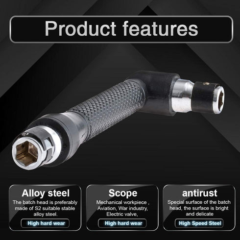 KATUR L-shape Socket Wrench Set Screwdriver and Bit Set, 1/4-Inch Drive, L-shaped Extension Handle Double Head Hex Socket Wrench for Routine Screw...