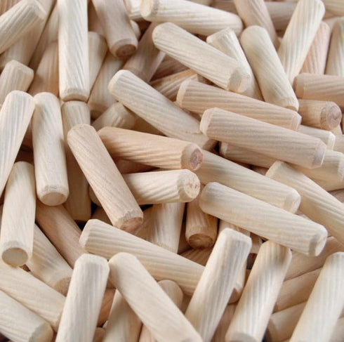 Wooden Dowel Pins 1/4"(6mm), Hardwood Made Tapered Wood Fluted Dowels Rods for Woodworking DIY Projects 200 Pcs...
