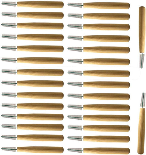 50 PCS Interdental Brush Bamboo Braces Brush Tooth Flossing Head Oral Flosser Cleaners Tooth Cleaning Tools...