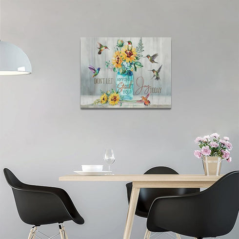 Bulldog Leather Works Abstract Hummingbird Sunflower Wall Art Canvas Inspirational Quotes Poster Farmhouse Flowers Artwork Modern Home Decorations...