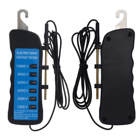Fence Tester, Electric Fence Voltage Tester Meter Waterproof Portable Fence Voltmeter Testing Tool 1000-10000V with 6pcs Light for Farm Livestock ...