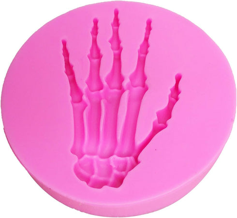 Hand Bone Shape Silicone Molds for Halloween Cake Decorating Tools DIY Chocolate Candy Cookies Biscuits Gum Fondant Pudding Cupcake Baking Mold, H...