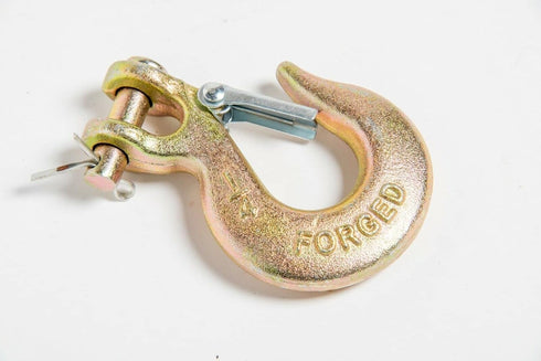 Clevis Slip Hooks with Latch Safety Chain for 1/4'' Tow Chain, 2,750 LBS Working Capacity, Grade 70, ATV Quad Winch Cable Chain, Hook Tie Down for...