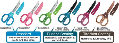 Nakabayashi NH-HF175B Blade Town Seki Scissor Craftsman Supervised Hikigiri Fluorine Coat, Blue...