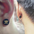 YCL&TXL Black Screw Stud Earrings Men Women Round Skull Pattern Anime Ear Stud For Men Earrings Stainless Steel Earrings...