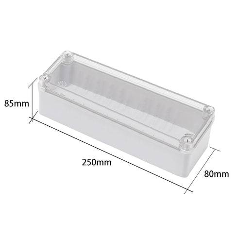 250x80x85mm Clear wateproof Junction Box,Universal Waterproof DIY Electrical Enclosure ABS Plastic Project Box with Clear Grey Cover 9.8 x 3.1 x 3...