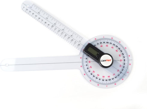 GemRed 12" Digital Goniometer 360 Degree Physical Therapy Plastic Protractor for Joint Range of Motion ROM Measurement...