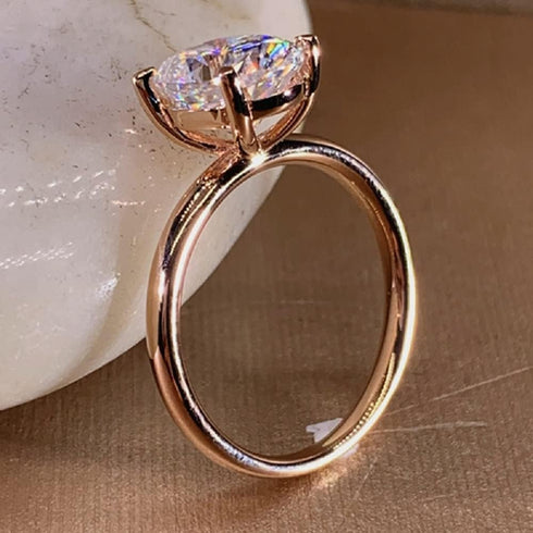14k Gold Oval Zircon Women's Ring Bridal Wedding Ring Engagement Wedding Ring Cocktail Crystal Diamond Ring...
