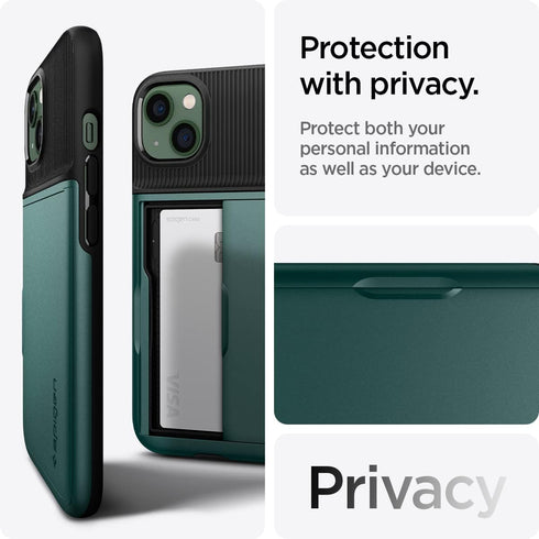 Spigen Slim Armor CS Designed for iPhone 13 Case (2021) - Midnight Green...