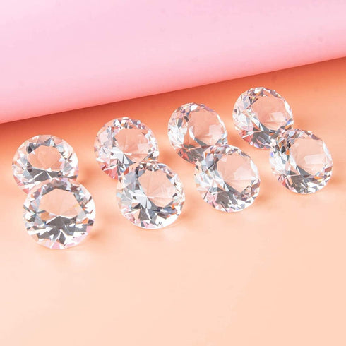 LONGWIN 30mm(1.2 inch) Crystal Diamond Themed Dinner Party Table Decoration Party Favors Gift Idea Pack of 8 (Clear)...