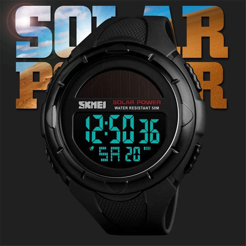 Gosasa Men's Outdoor Sports Multifunction Solar Power LED Digital Watches 50M Water Resistant...