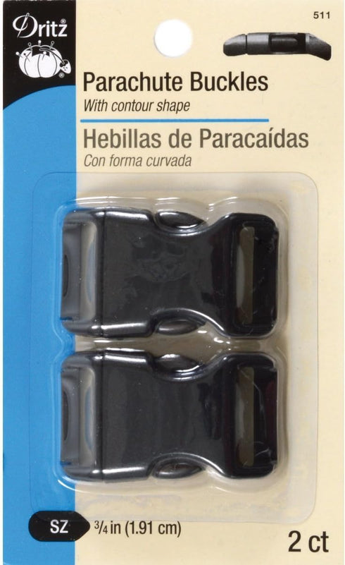 Dritz 511 Contoured Parachute Buckle for 3/4-Inch Strap, Black 2-Count...