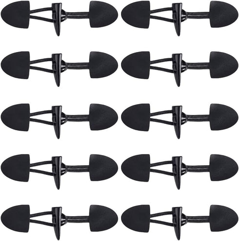 JKJF Pu Leather Sew-On Toggles with Black Resin Horn Button for Coat Cape Jacket Clothing Buttons Replacement Kit 10 Sets Black...