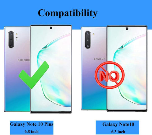 Samsung Galaxy Note 10 Plus Case with HD Screen Protectors, Military-Grade Metal Ring Holder Stand, Drop Tested Shockproof Cover for Note10+/5G Gr...