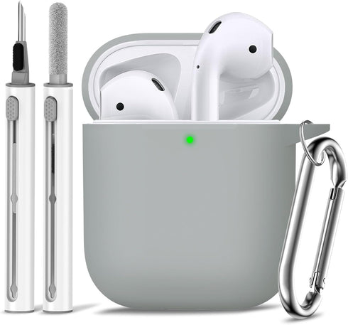 for Airpods Case Cover 2&1 with Cleaner Kit,Soft Silicone Protective Case for Apple AirPods 2nd/1st Generation Charging Case with Keychain,Shockpr...