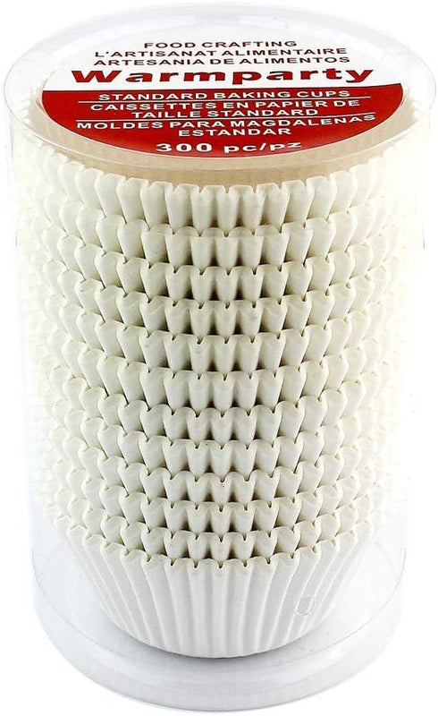 Baking Cups Cupcake Liners, Standard Sized, 300 Count (White)...