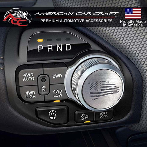 American Car Craft Dial Shifter Trim Plates Etched Brushed Stainless (Tattered Flag)...