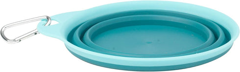 PetRageous 1-Cup Casey's Collapsible Pet Bowl, Aqua,Blue...