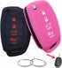 Silicone Rubber Key Fob Cover Compatible with 2013-2019 Hyundai Santa Fe Sonata Tucson Santa Fe Sport(Suitable for Buttons with Eject/flip/fold Bu...