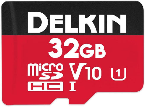 Delkin Devices 32GB Micro SDHC Memory Card with Adapter – 100MB/s Read, 30MB/s Write, UHS-I (U1, V10)...