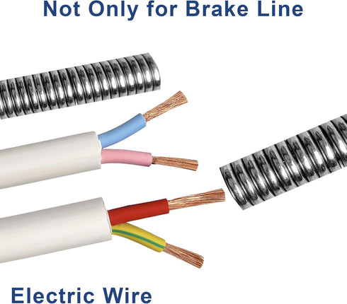 Brake Line Protector for 3/16" Tube - Upgraded Stainless Steel Brake Line Protector 3/16 Inch(2024 New), Premium Galvanized Gravel Guard Spring 16...