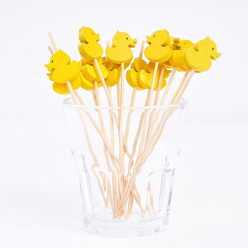 PuTwo Toothpicks 100 Counts Picks Handmade Natural Bamboo Cocktail Sticks,Yellow Ducks...