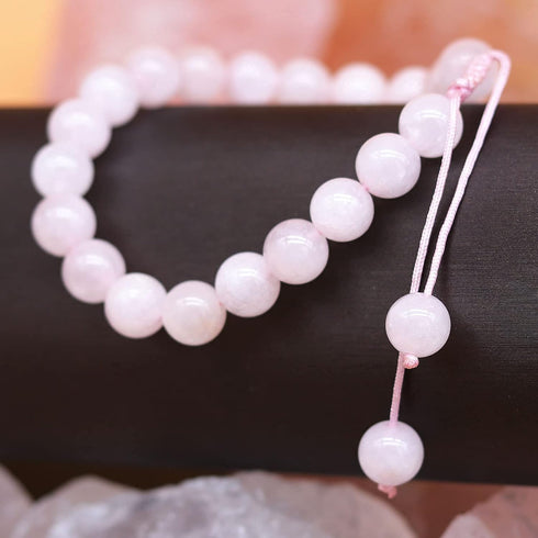 DAZCOLO Handmade Gem Bracelet Adjustable Macrame Gemstone 8mm Round Beads Crystals Quartz Unisex...