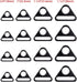12Pcs 3/4" Triangle Buckle Adjuster D Ring for Strap purse bag hardware accessories...