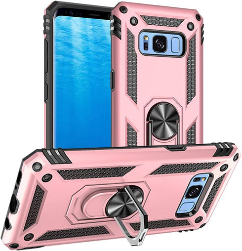 Yiakeng Samsung Galaxy S8 Case, Samsung S8 Phone Case, Military Grade Protective Cases with Ring for Samsung Galaxy S8 (Rose Gold)...