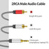 3.5mm to 2RCA Audio Cable 20ft,Auxiliary Adapter, Stereo Splitter Cable,AUX RCA Y Cord for Smartphone,Speakers,Tablet, HDTV, MP3 Player...