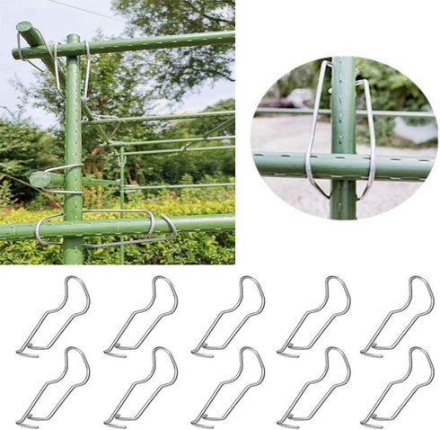 20Pcs Plant Cages Connector Vegetable Trellis Wire Clip Plantn Cages Steel Buckle Fixing Clamp for Build Home Garden Greenhouse Plants Climbing Pi...