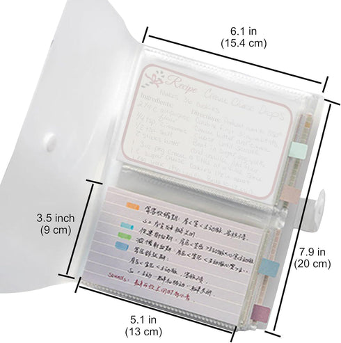 3x5 Index Card Organizer, BetterJonny Index Cards Clear Plastic Holder Organizer Pouches Book Recipe Card Holder Flash Cards Holder, 40 Page Hold ...