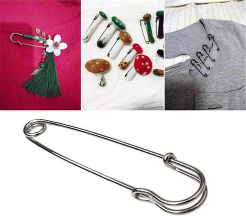 Pack of 30 Large Safety Pins, 2.76" Heavy Duty Blanket Pins Bulk Steel Spring Lock Pins Fasteners for Blankets Crafts Skirts Kilts Brooch Making...