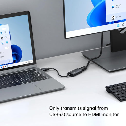MT-VIKI USB 3.0 to HDMI Adapter, USB 3.0 to HDMI Male to Female Adapter, 1080P Compatible with Mac OS, Windows 10/8.1/8/7 (Uni-Directional) 1 Pack...