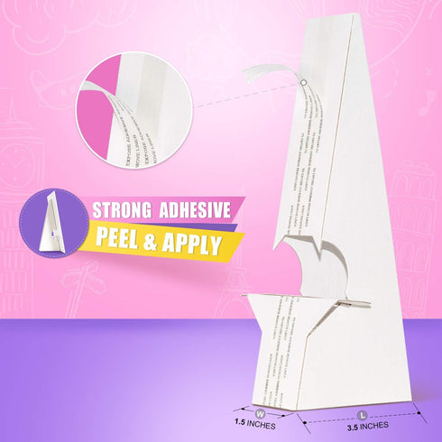 Lineco, 9 Inch, White Adhesive Self Stick Easel Stand Back, Double Wing, for Art Photos, Pack of 25...