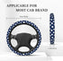 American Flag White Stars on Blue Steering Wheel Covers, Breathable Anti-Slip Sweat Absorption Universal 15 Inch Car Wheel Cover Accessories for M...
