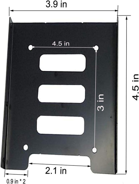 SSD HDD Holder 2.5 to 3.5 Mounting Bracket Hard Drive Adapter (2 Pack) (Black)...