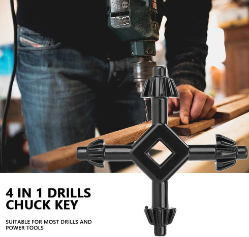 4 in 1 Drills Chuck Key,4 in 1 Multifunctional Steel Drills Chuck Key Fit Handheld Drilling Tool...