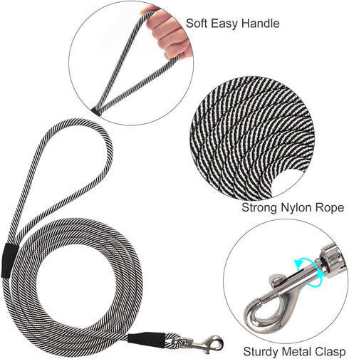 Small Dog Leash 7FT, Lightweight Nylon Rope Leash for Puppy Pets, Cats, Small Animals Medium Dogs Walking, Black...