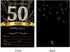 50th Birthday Party Invitations 5x7 Black & Gold Cards with Envelopes and Gold Metallic Pen (Pack of 25)...