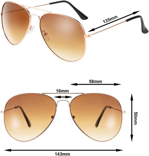 10 Pieces Classic Mirrored Flat Lens Sunglasses Lens Metal Frame Sunglasses for Men Women...
