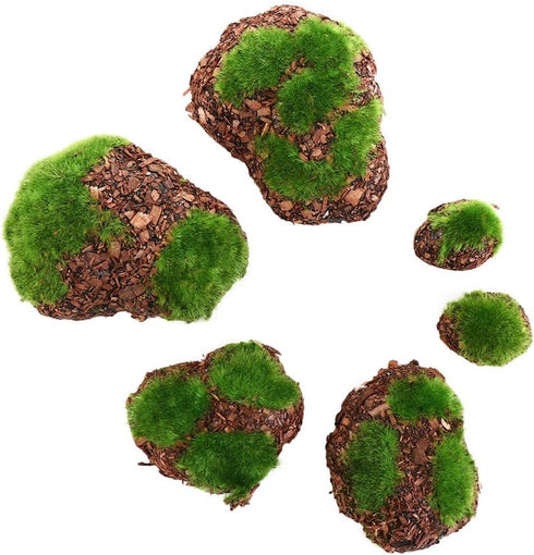 6Pcs Foam Moss Green Hay Stone DIY Family Garden Decoration Vase Glass Moss Miniature Landscape Artificial Plant...
