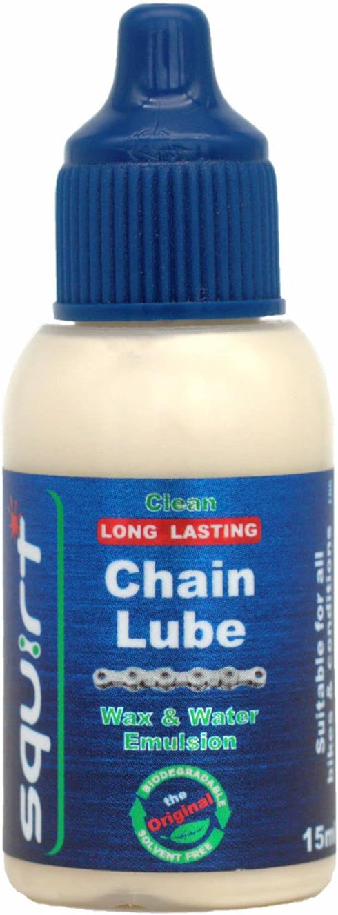 Squirt Chain Lube for Bikes (0.5 oz) – Long-Lasting Lube for All Bike Chains – All-Weather Dry Chain Lube – Bike Lubricant to Reduce Noise & Chain...