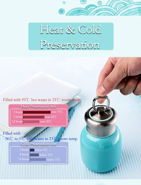 Mini 7 oz Stainless Steel Water Bottle, Small Vacuum Insulated Water Bottle Leak Proof Sport Tumbler Cup Hot and Cold Water Bottle for Women Girls...