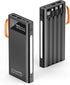 Portable Charger with Built in Cables,10000mAh Power Bank with LED Lamp 22.5W Fast Charging USB C External Battery Pack Phone Charger with LED Dis...