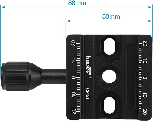 Haoge CP-51 50mm Screw Knob Clamp Adapter for Quick Release QR Plate Camera Tripod Ballhead Monopod Ball Head Fit Arca Swiss...