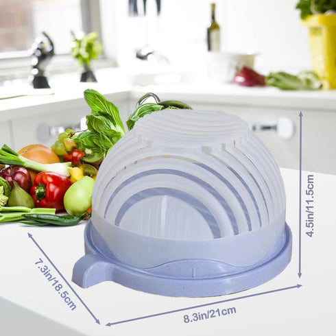Snap Salad Cutter Bowl,Salad Chopper,Multi-Functional Fast Salad Cutter Bowl,Salad Cutter Bowl with Lid Fast Vegetable Cut Set,Salad Chopper Bowl ...