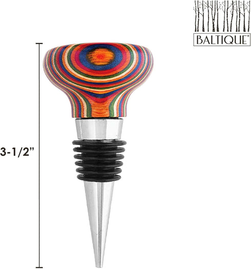Baltique Marrakesh Collection Wine Bottle Stopper, Multicolor Leak-Proof and Reusable Wine Saver, Preserves Beverage Freshness...