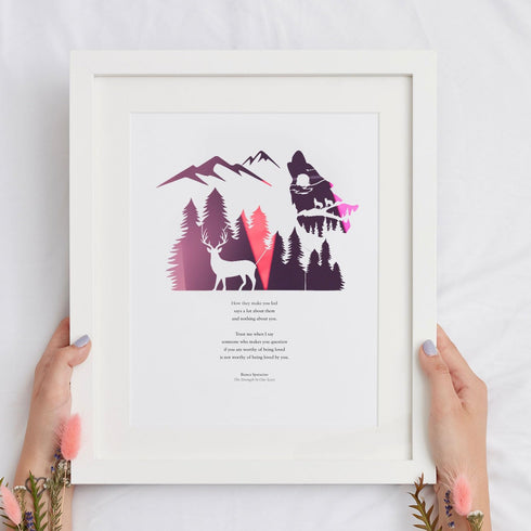 6pcs Mountain Stencils for Painting on Wood, Reusable Wood Burning Stencils Pine Tree Wildlife Deer Template Forest Pattern Stencils for Wall Draw...