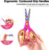 Kids Scissors Set of 3 pack, Safety Children Scissors, Small Craft Scissors with Blunt-Tip Floral Print Blade and Soft Grip, Great for DIY, Arts, ...
